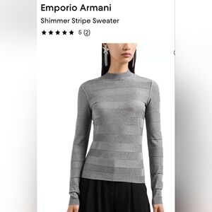 Emporio Armani Shimmer Stripe Sweater - Grey